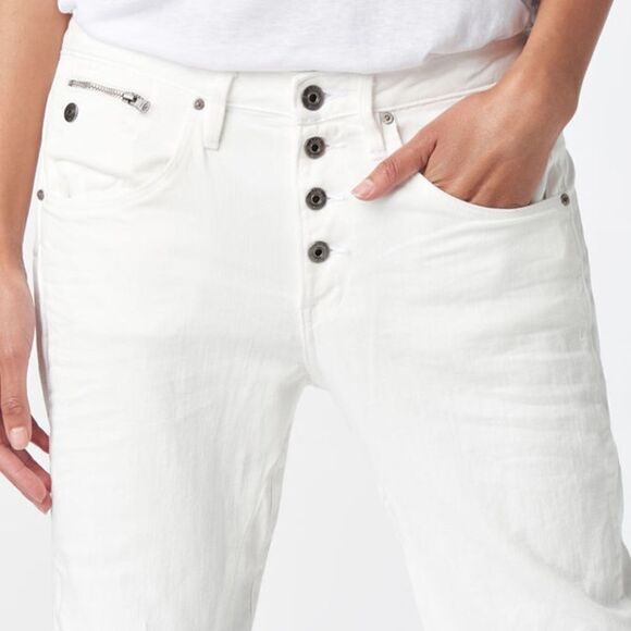 G-star RAW White Button-Fly boyfriend Jeans. Twisted signature inseem. - Picture 10 of 13